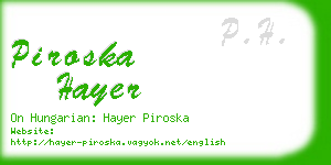 piroska hayer business card